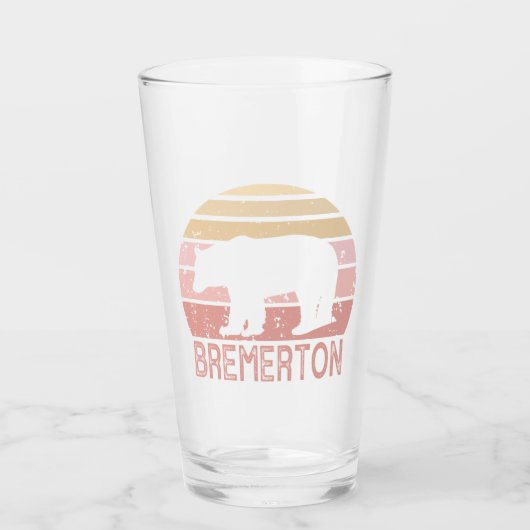 Bremerton Washington Retro Beer Glas (Voorkant)