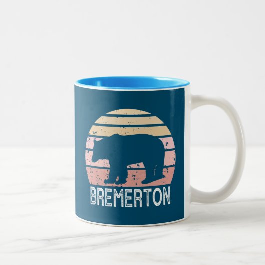 Bremerton Washington Retro Beer Tweekleurige Koffiemok (Rechts)