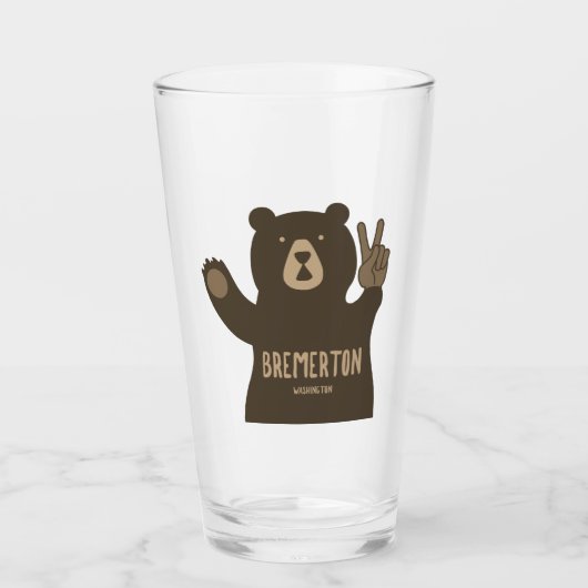 Bremerton Washington Vredesbeer Glas (Voorkant)