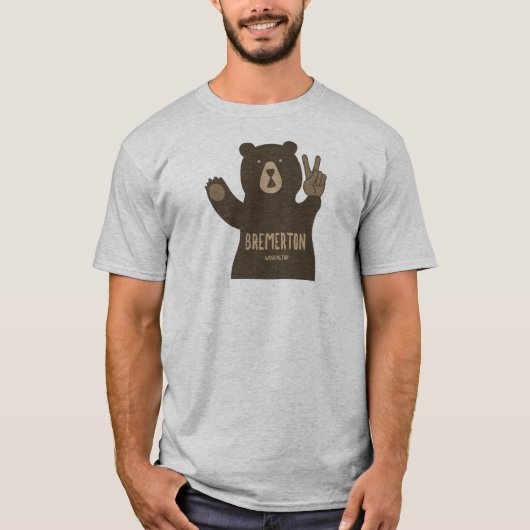 Bremerton Washington Vredesbeer T-shirt (Voorkant)