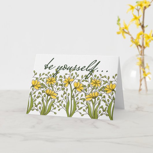 Bren voor moed kaart (Gele Bloem)