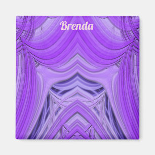 BRENDA ~ 3D Fractal Design paars blue Magneet