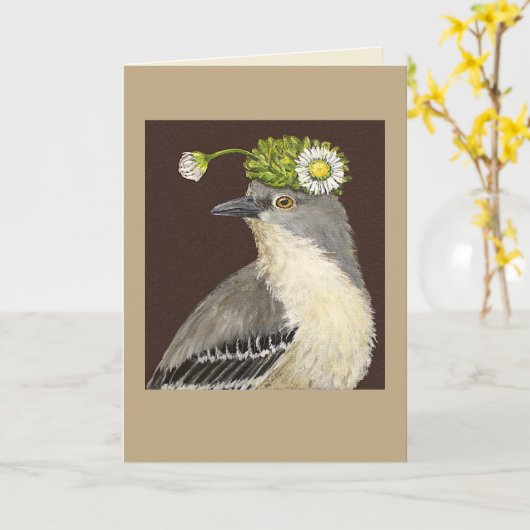 Brenda de spotvogelkaart kaart (Gele Bloem)