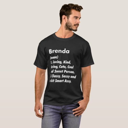 Brenda Definition Personalized Funny Birthday Gift T-shirt (Voorkant volledig)
