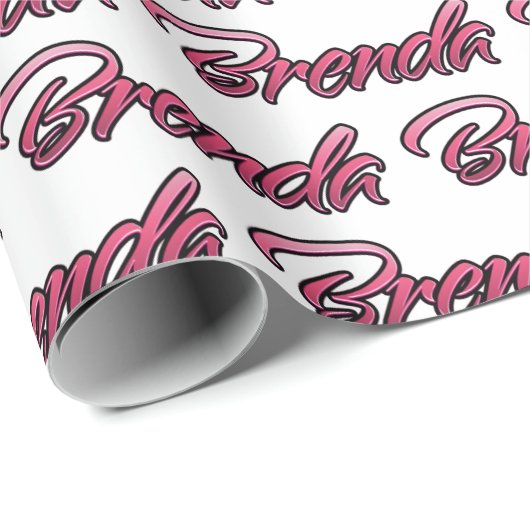 Brenda faded pink personalisiertes Geschenkpapier Cadeaupapier (Rol Hoek)