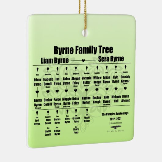 Brenda K Davies Vampire Awakenings Family Tree Keramisch Ornament (Rechts)