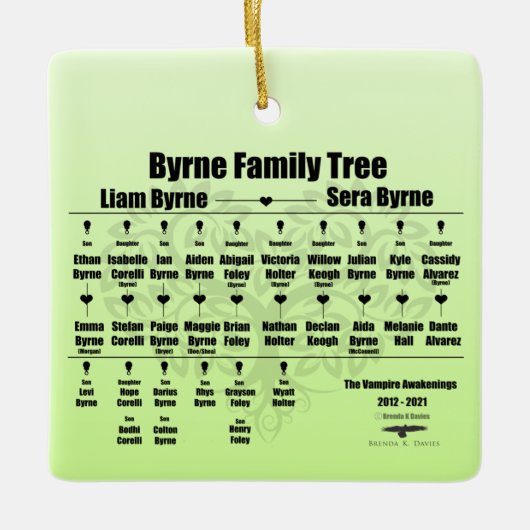 Brenda K Davies Vampire Awakenings Family Tree Keramisch Ornament (Voorkant)