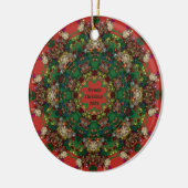 BRENDA ~ KERSTGROEN Geel Blauw Rood 2024 ~ Keramisch Ornament (Links)