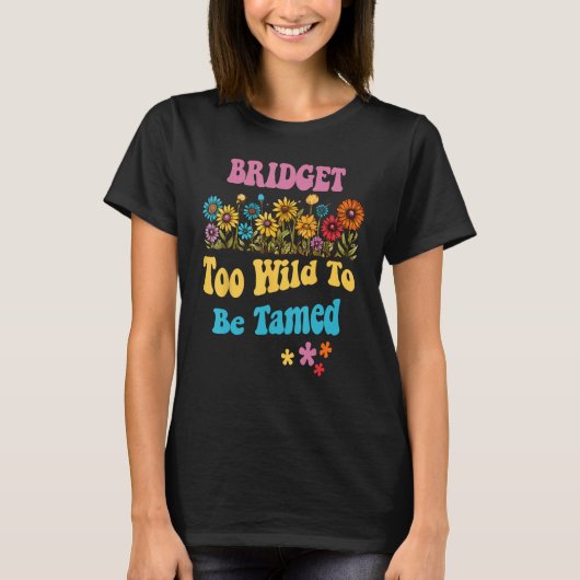 BRENDA Naam Schattige Retro Meisjes Wildflower BRE T-shirt (Voorkant)