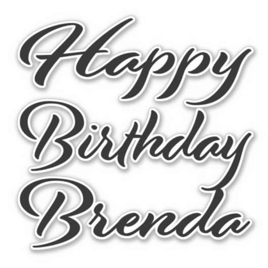 Brenda Name Vorname black Sticker Geburtstag (Voorkant)