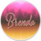 Brenda Vorname Name golden pink Aufkleber Sticker (Voorkant)