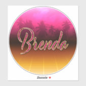 Brenda Vorname Name golden pink Aufkleber Sticker (Vel)
