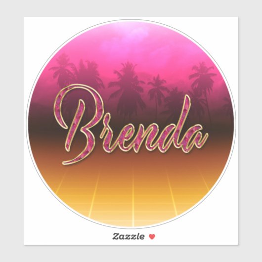 Brenda Vorname Name golden pink Aufkleber Sticker (Vel)