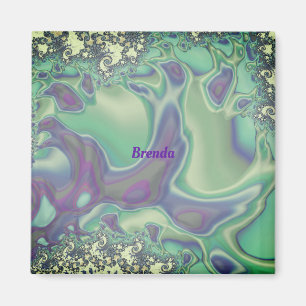 BRENDA ~ Zacht pastpatroon ~ Gepersonaliseerd Magneet