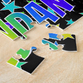 "BRENDAN" voornaam, geun "HAPPY BIRTHDAY" Legpuzzel (Zijkant)