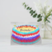 Brenda's Birthday Cake-postkaart Briefkaart (Staand voorkant)