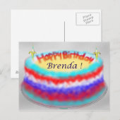 Brenda's Birthday Cake-postkaart Briefkaart (Voorkant / Achterkant)