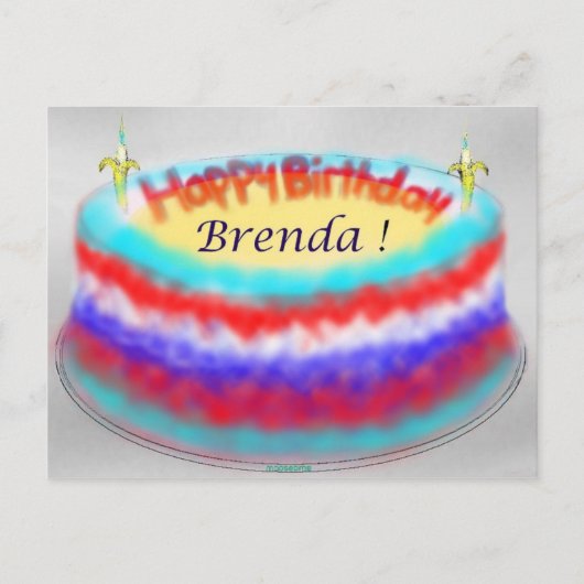 Brenda's Birthday Cake-postkaart Briefkaart (Voorkant)
