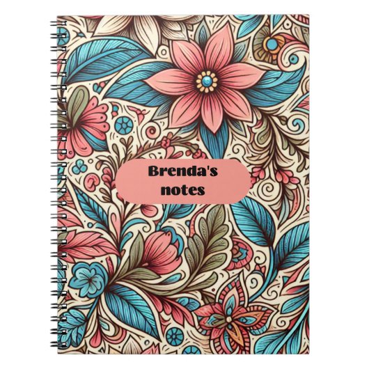 Brenda's notities Floral Notitieboek (Voorkant)