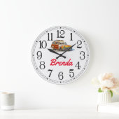 Brenda's Surfer Girl Woody Large Clock Grote Klok (Huis)