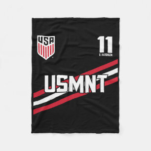 Brenden Aaronson 11 Navy Usmnt Officieel Gelicenti Fleece Deken
