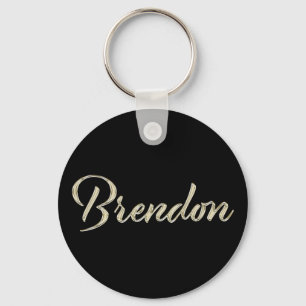Brendon Name whitegold Button Schlüsselanhänger Sleutelhanger