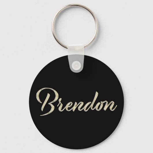 Brendon Name whitegold Button Schlüsselanhänger Sleutelhanger (Voorkant)