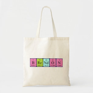 Brendon periodieke lijstnaam canvas tas