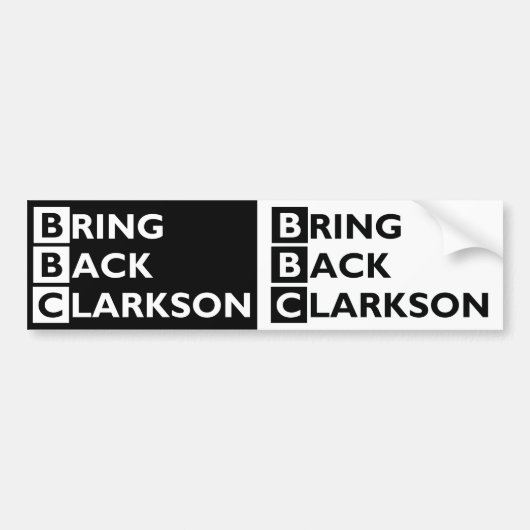 Breng Clarkson 2 terug voor 1 Bumpersticker (Voorkant)