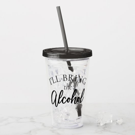 Breng de alcohol | Chic Bachelorette Girls Night Acryl Drinkbeker (Voorkant ijs)