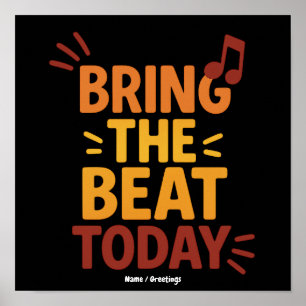 Breng de Beat van Vandaag Kleurrijk Retro Muziek Poster
