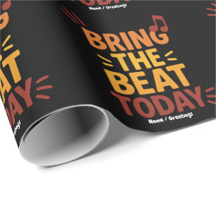 Breng de Beat Vandaag Kleurrijke Retro Muziek Cadeaupapier
