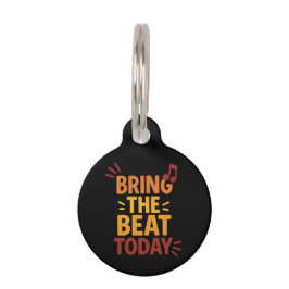 Breng de Beat Vandaag Kleurrijke Retro Muziek Huisdierpenning