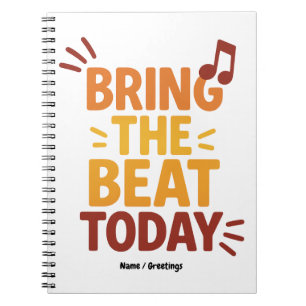 Breng de Beat Vandaag Kleurrijke Retro Muziek Notitieboek