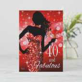 Breng de Bling 40 & Fabulous Birthday | rood Kaart (Staand voorkant)