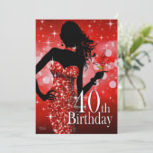 Breng de Bling 40th Birthday | rood Kaart (Staand voorkant)