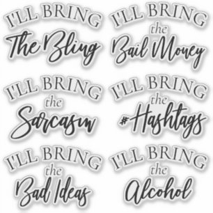 Breng de Bling Moderne Bachelorette Bruidsfeest Sticker