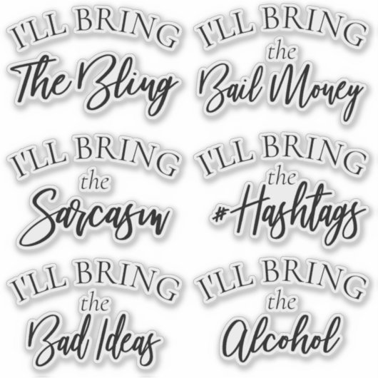 Breng de Bling | Moderne Bachelorette Bruidsfeest Sticker (Voorkant)