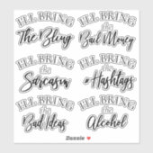 Breng de Bling | Moderne Bachelorette Bruidsfeest Sticker (Vel)