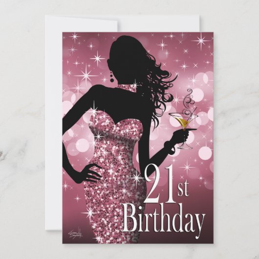 Breng de Bling Sparkle 21st Birthday | meubelen Kaart (Voorkant)