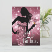 Breng de Bling Sparkle 21st Birthday | meubelen Kaart (Staand voorkant)