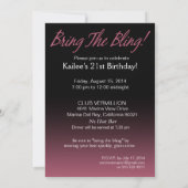 Breng de Bling Sparkle 21st Birthday | meubelen Kaart (Achterkant)