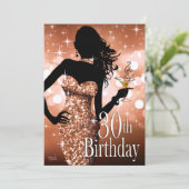 Breng de Bling Sparkle 30th Birthday | brons Kaart (Staand voorkant)