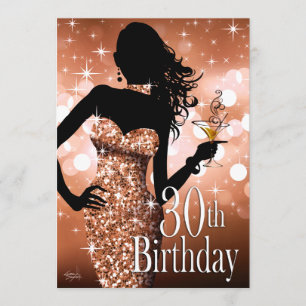 Breng de Bling Sparkle 30th Birthday   brons Kaart