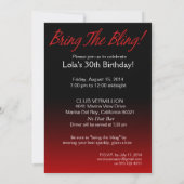 Breng de Bling Sparkle 30th Birthday | rood Kaart (Achterkant)