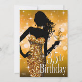Breng de Bling Sparkle 35th Birthday | goud Kaart (Voorkant)