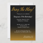 Breng de Bling Sparkle 35th Birthday | goud Kaart (Achterkant)