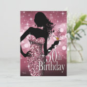 Breng de Bling Sparkle 50e verjaardag | mauve Kaart (Staand voorkant)
