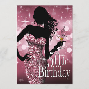 Breng de Bling Sparkle 50e verjaardag mauve Kaart