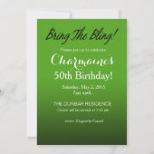 Breng de Bling Sparkle 50th Birthday | groen Kaart (Achterkant)